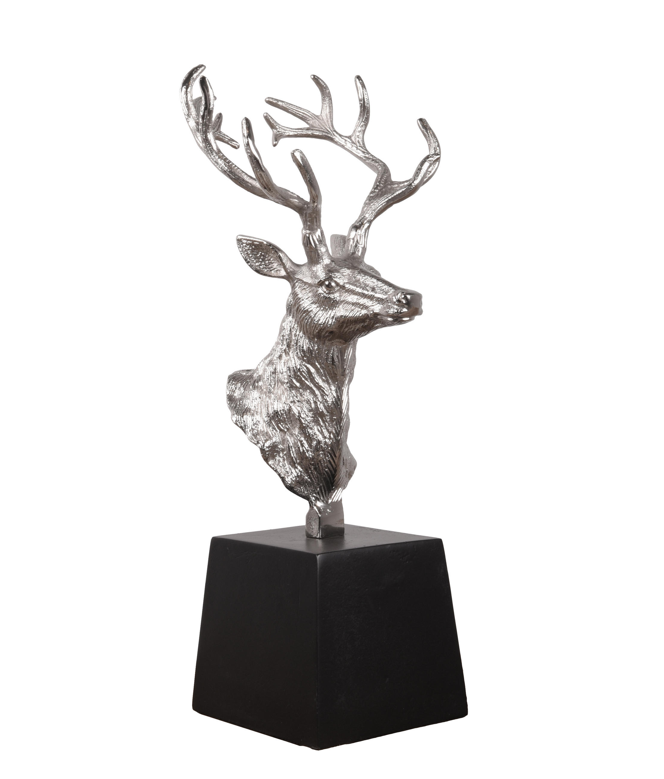 DEKO-HIRSCH Elsa Silber 48x19x21,5cm - Silberfarben, Metall (19/48/21.5cm) - DELUKE