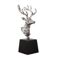 DEKO-HIRSCH Elsa Silber 48x19x21,5cm - Silberfarben, Metall (19/48/21.5cm) - DELUKE