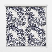 VNÚTORNÁ roleta - okenná roleta - roleta - 140x140 cm - Listy papradia - čierna, plast (140/140/0.5cm) - TULUP