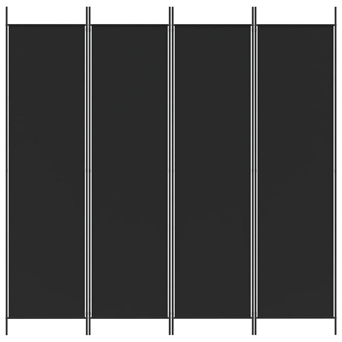 PARAVENT 4-teilig Schwarz 200/200 Cm Stoff - Schwarz, Textil (200/200/0.1cm) - vidaXL