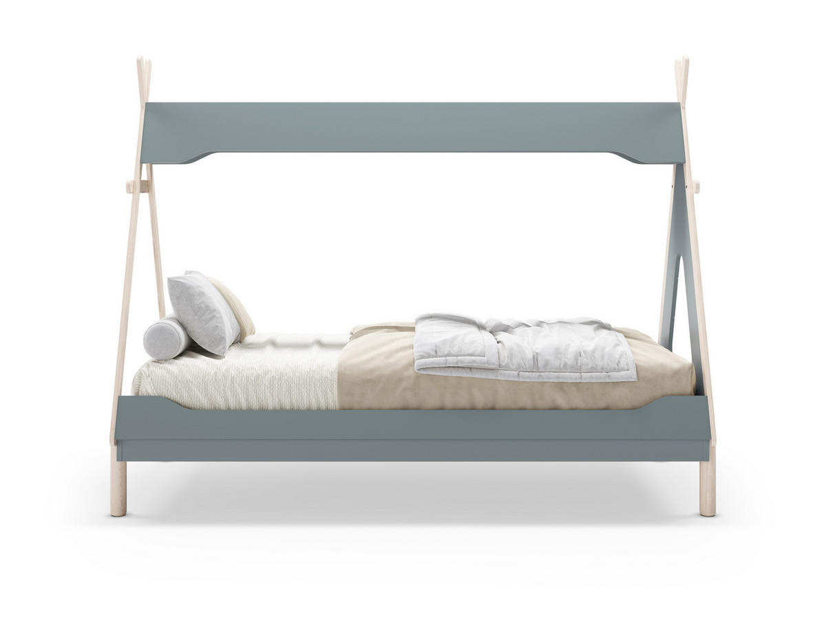 BELEUCHTETE Tipi-Hütte 90x190 cm modulare 104,1/205,6/162,4 cm - Grün, Holz (90/190cm) - Calicosy