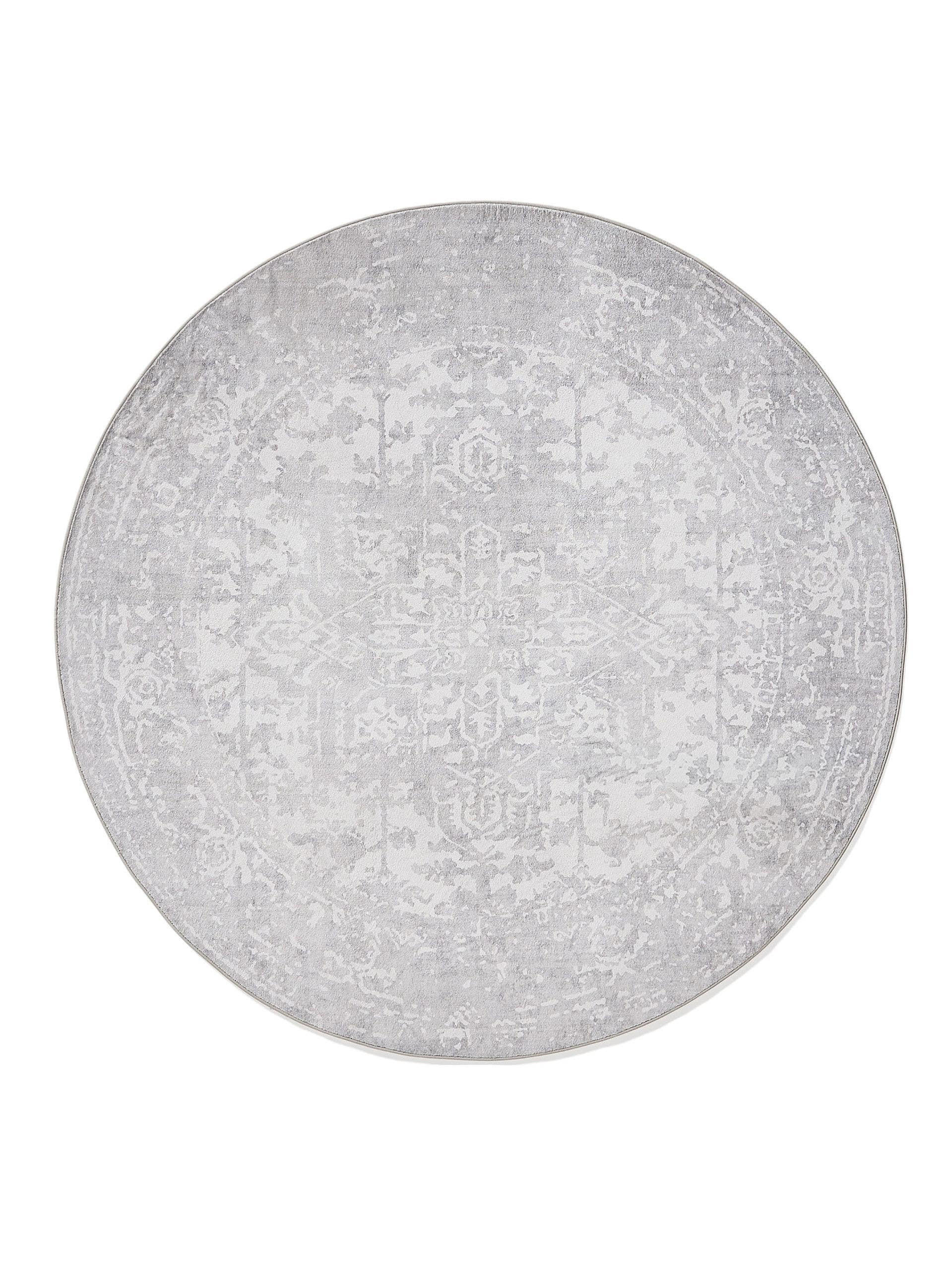 VINTAGE-TEPPICH Miray waschbar ø 160 cm rund - Grau, Kunststoff (160/160cm) - benuta Nest