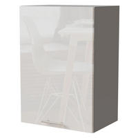 KÜCHENHÄNGESCHRANK Essen W2/50 Weiß Hochglanz / Grau Matt 50 / 32,5 / 72cm - Weiß Hochglanz/Grau, Holz/Holzwerkstoff (50/72/32.5cm) - Feldmann-Wohnen