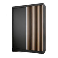 SCHRANK Schwarz Craft Gold Lamellen 150 cm Mit Lamellen - Eichefarben/Goldfarben, Holzwerkstoff (150/215/61cm) - Sepro Meble