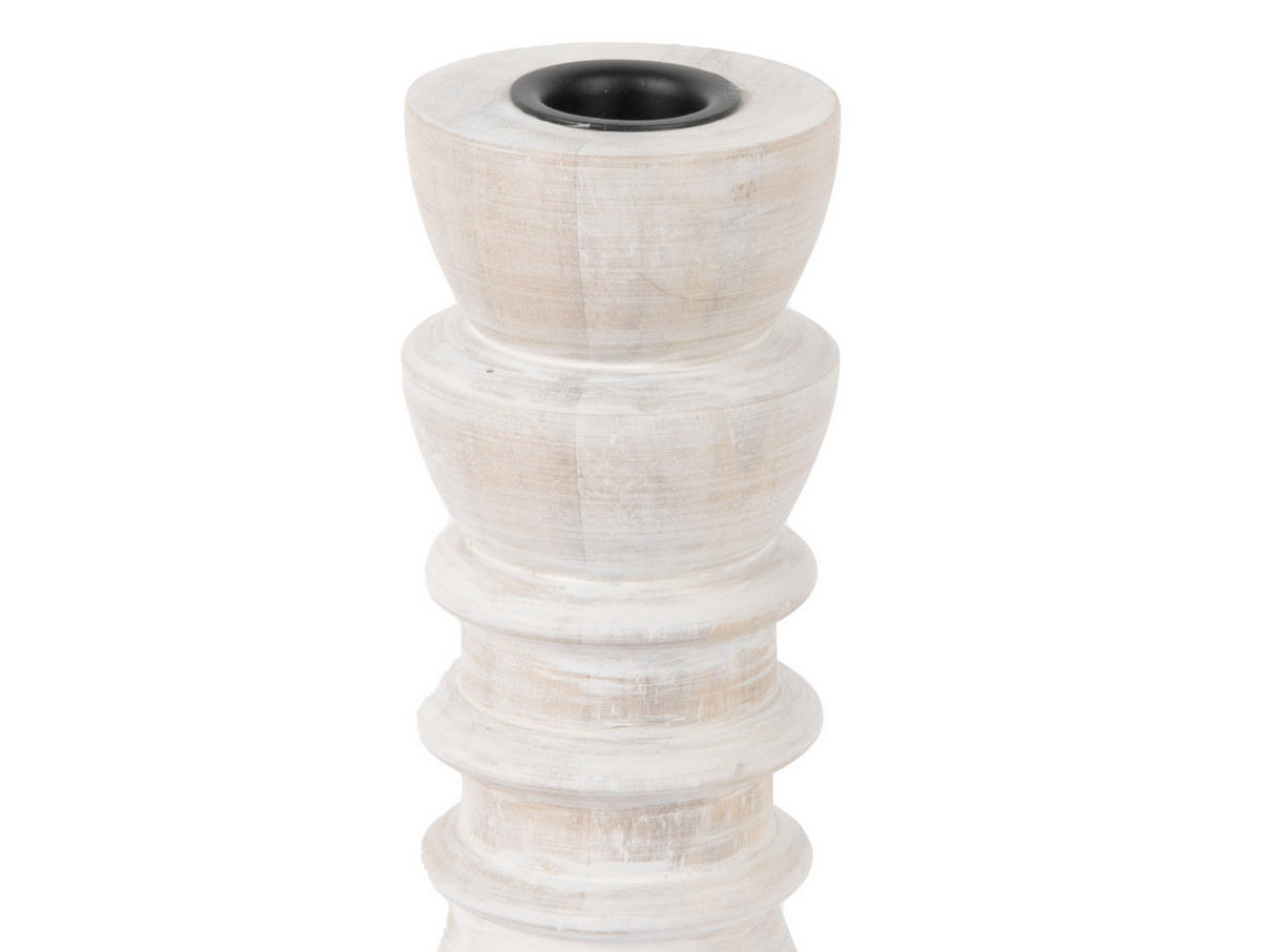 KERZENHALTER Modelar Weiß 6.5/6.5/20 cm - Weiß, Holz (6.5/20/6.5cm) - Present Time