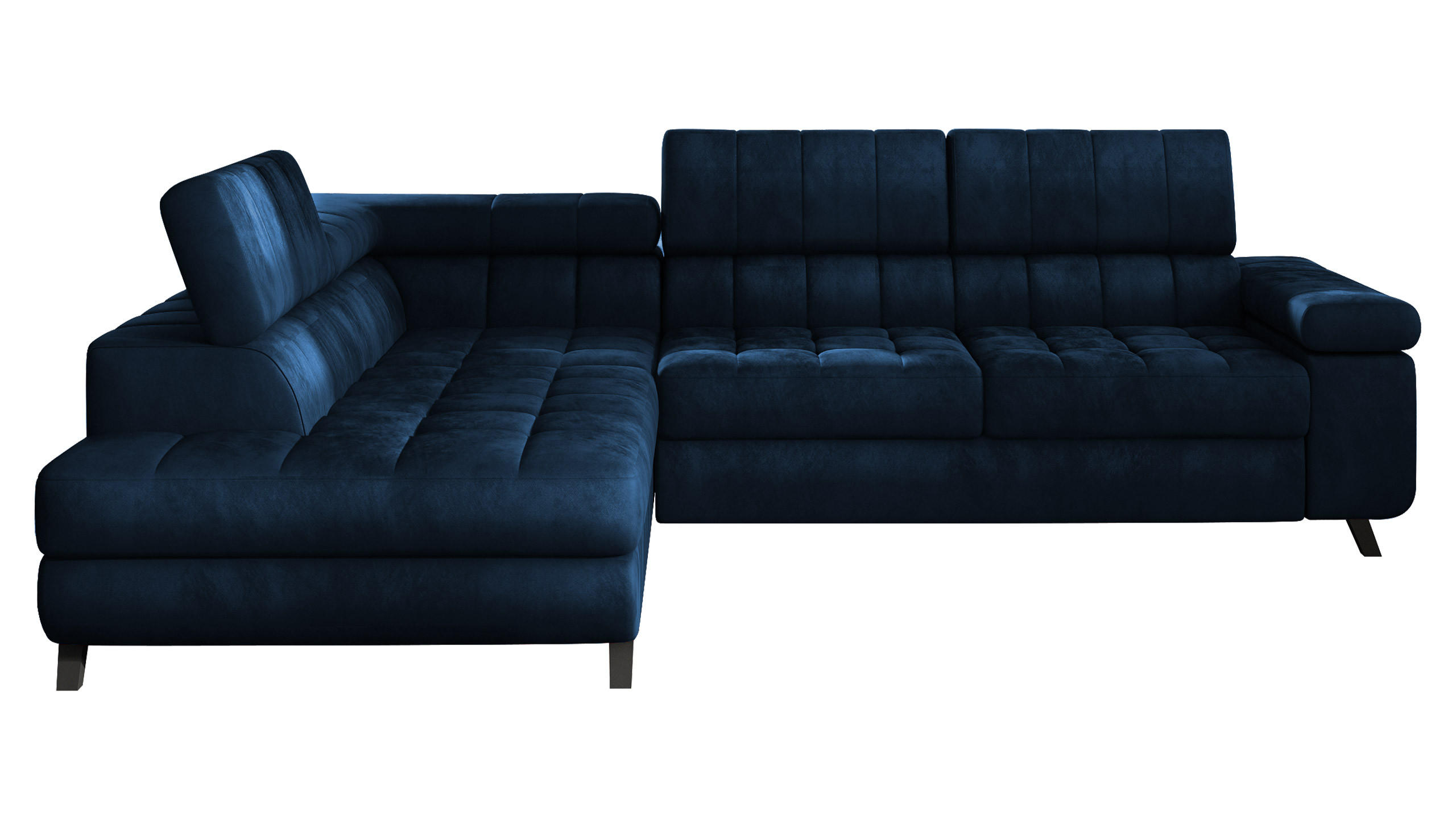 ECKSOFA Nord, Seite: Links - Schwarz/Dunkelblau, Holz/Textil (264/203cm) - MIRJAN24
