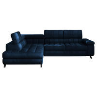 ECKSOFA Nord, Seite: Links - Schwarz/Dunkelblau, Holz/Textil (264/203cm) - MIRJAN24