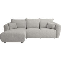 ECKSOFA Fabio mit Bettkasten, Strukturiert Grau 255/165/91 cm - Schwarz/Grau, Textil (255/165cm) - WFL GROUP