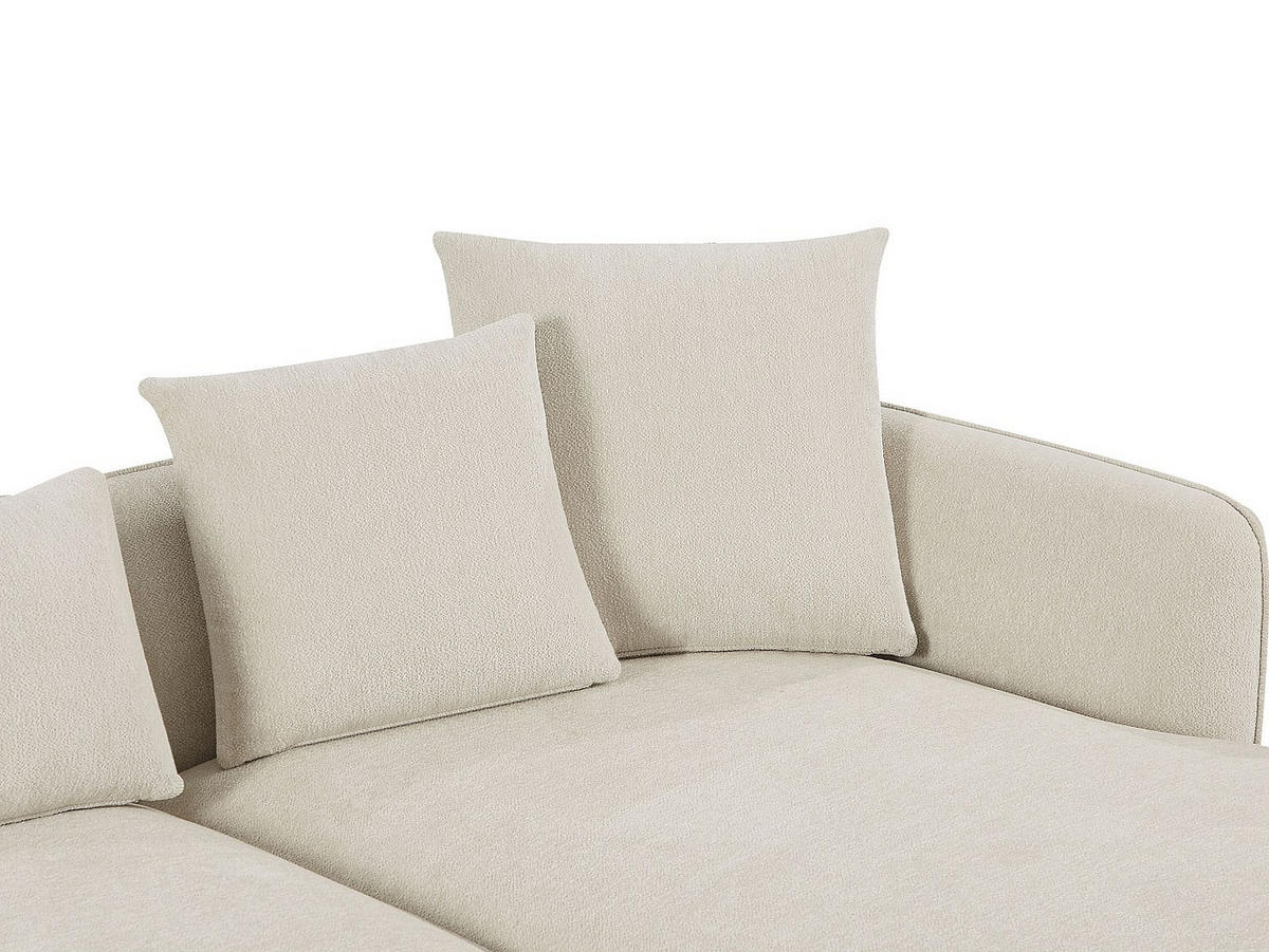 ECKSOFA - Ecke rechts - Chenille-Stoff - Beige - DOKALO - Beige, Textil (296/166cm) - Vente-Unique