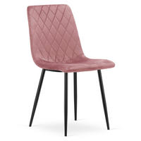 ESSZIMMERSTUHL TURIN rosa Sitz, schwarze Beine - Pink/Schwarz, Textil (44.5/88.5/53cm) - Valora