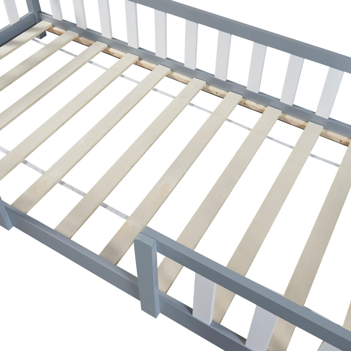 HAUSBETT Sisimiut - Hellgrau/Weiß, Holz (90/200cm) - [en.casa]