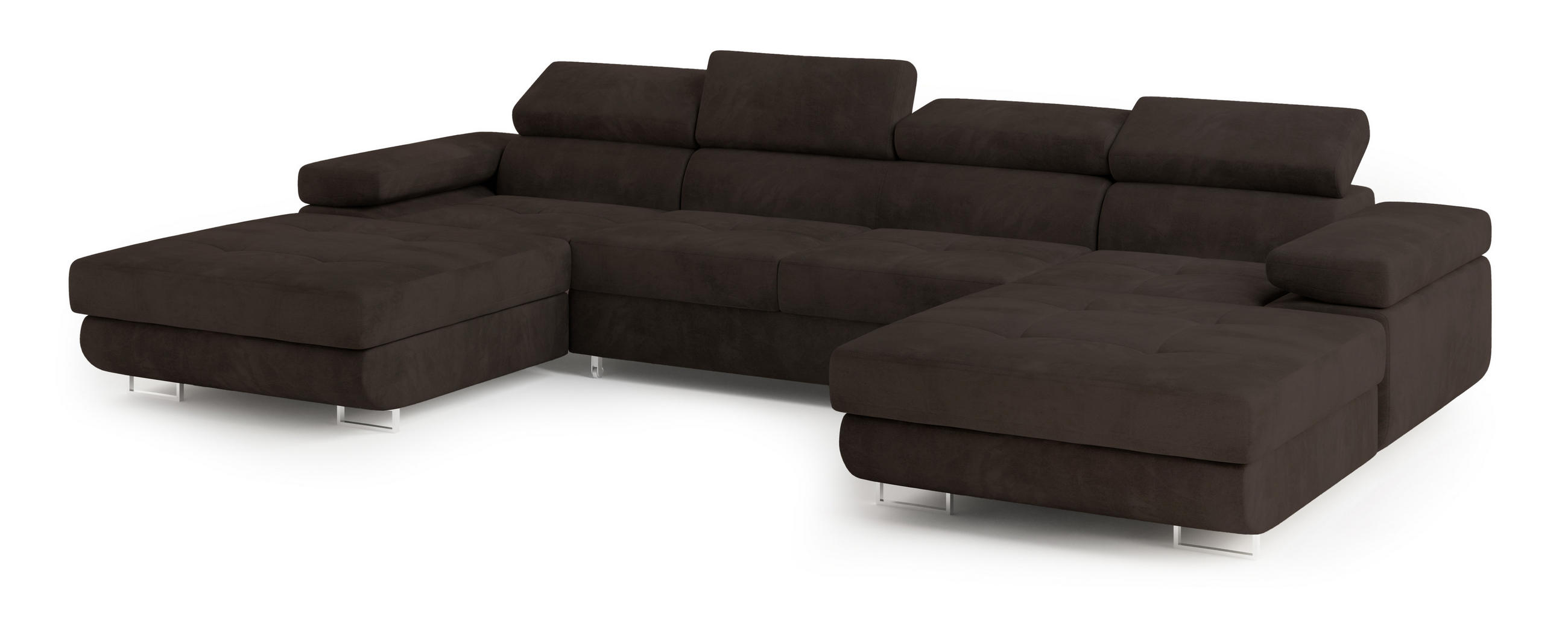 ROHOVÁ SEDAČKA LYKKE hnědá - stříbrná/hnědá, kov/dřevo (353/202cm) - MASSENO