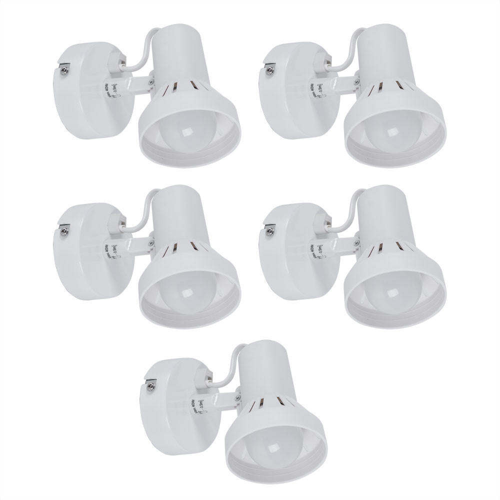 WANDLEUCHTE Spot Weiß beweglich 5er Set - Weiß, Metall (14/11/8cm)