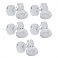 WANDLEUCHTE Spot Weiß beweglich 5er Set - Weiß, Metall (14/11/8cm)