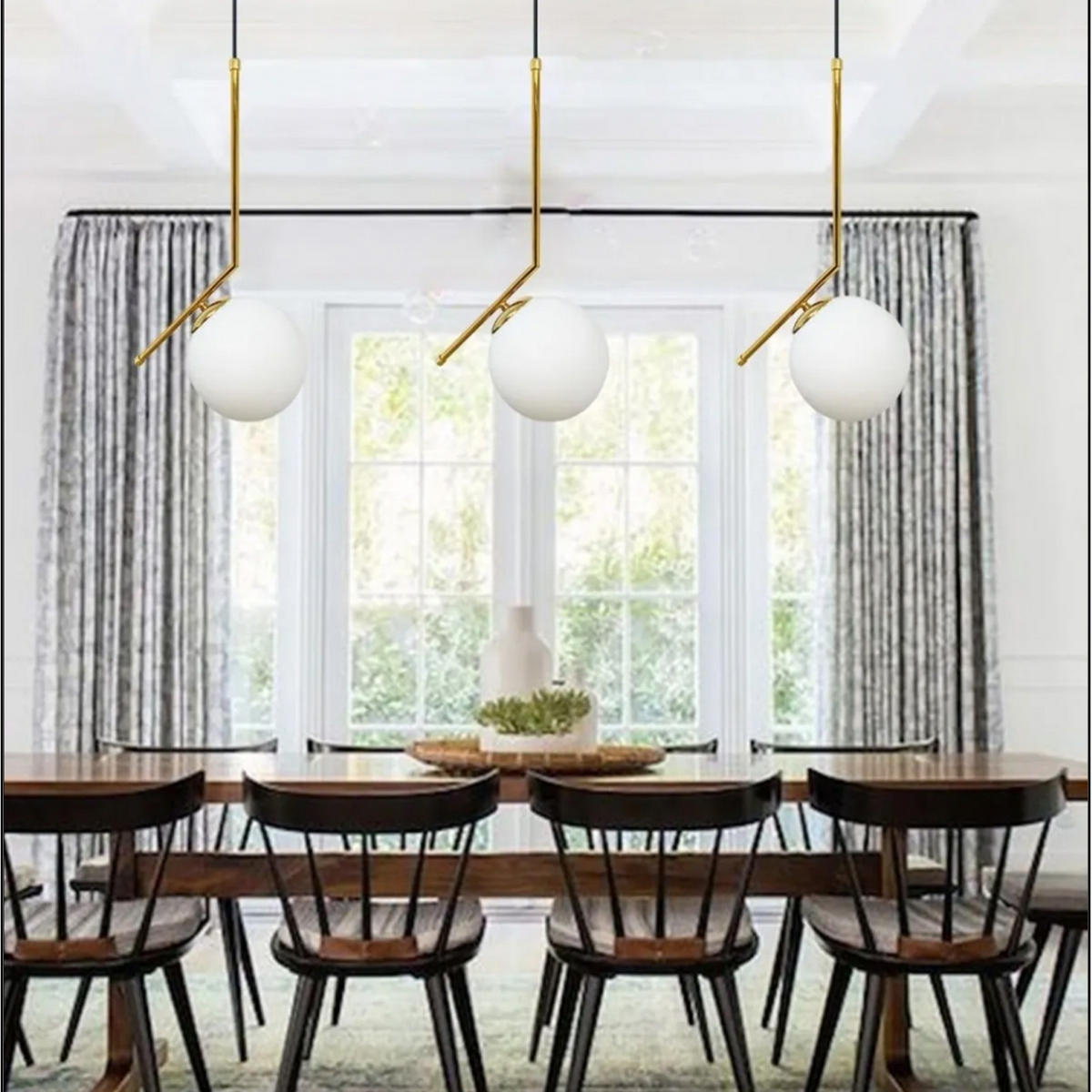 PENDELLEUCHTE Wohnzimmer Waterfor - Goldfarben, Glas/Metall (50/30/50cm) - Bamyum