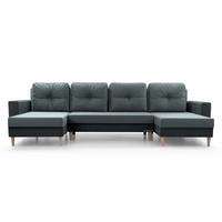 WOHNLANDSCHAFT - CARL U (Grau + Dunkelgrau) - Dunkelgrau, Holzwerkstoff (300/90/142cm) - Möblo