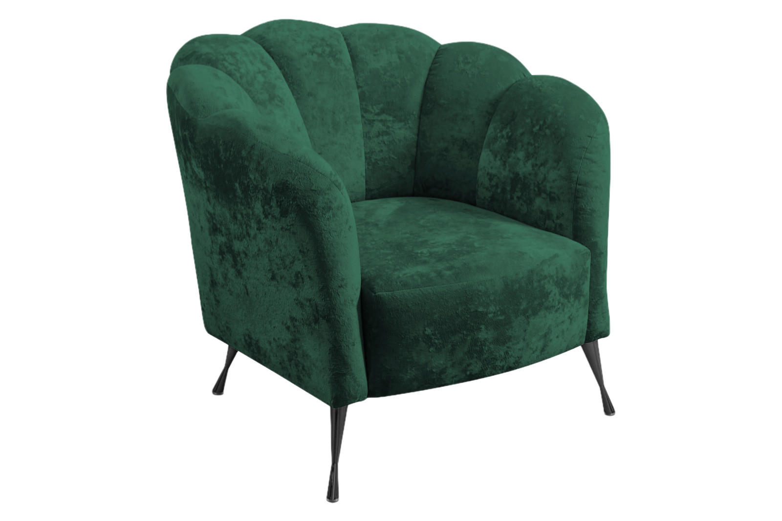 POLSTERSESSEL Adria mit Metallfüßen - Dunkelgrün/Schwarz, Holzwerkstoff/Textil (87/78/83cm) - Ravio
