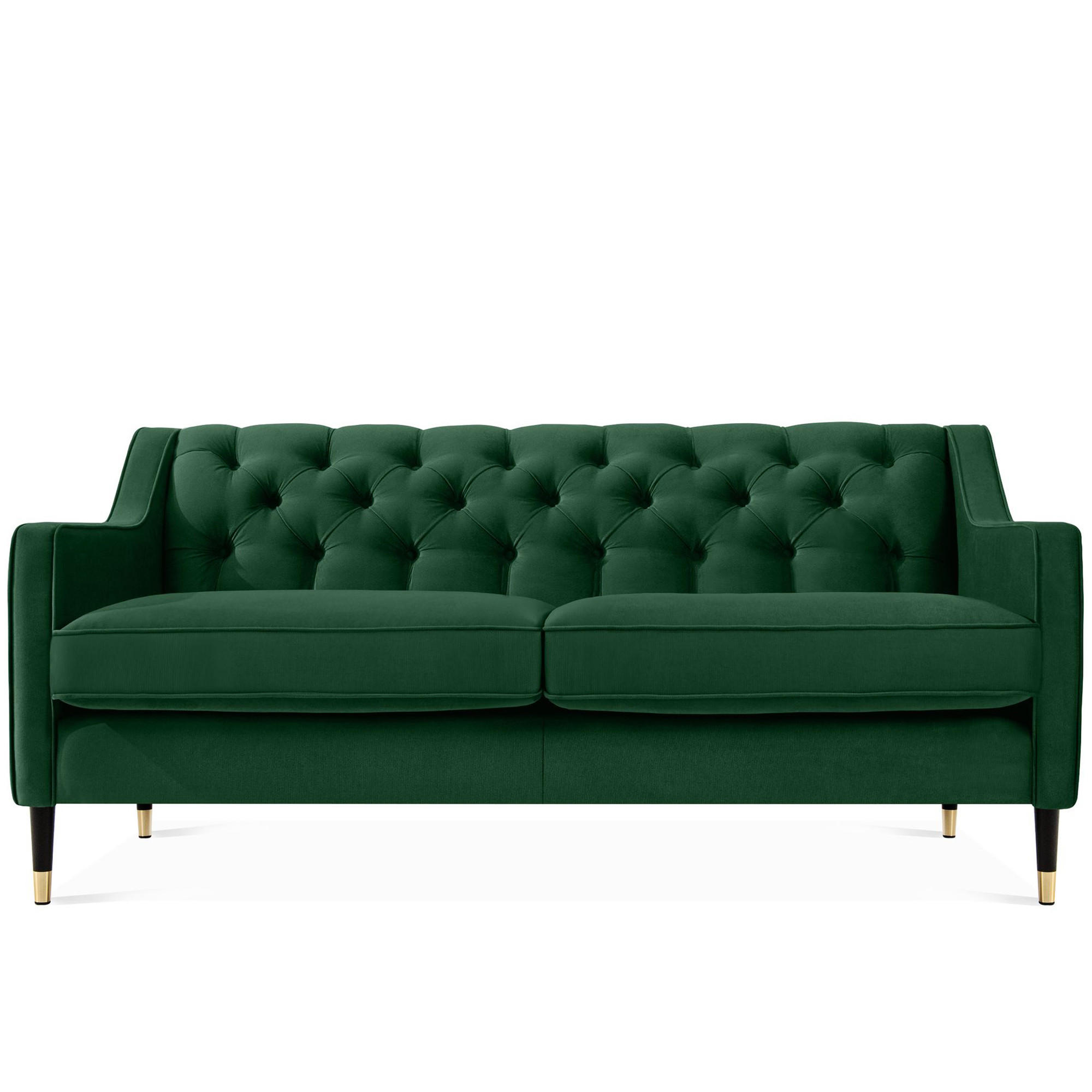 2-SITZER-SOFA NOMUS gesteppt, Dunkelgrün - Wengefarben/Dunkelgrün, Holzwerkstoff (170/78/80cm) - KONSIMO®