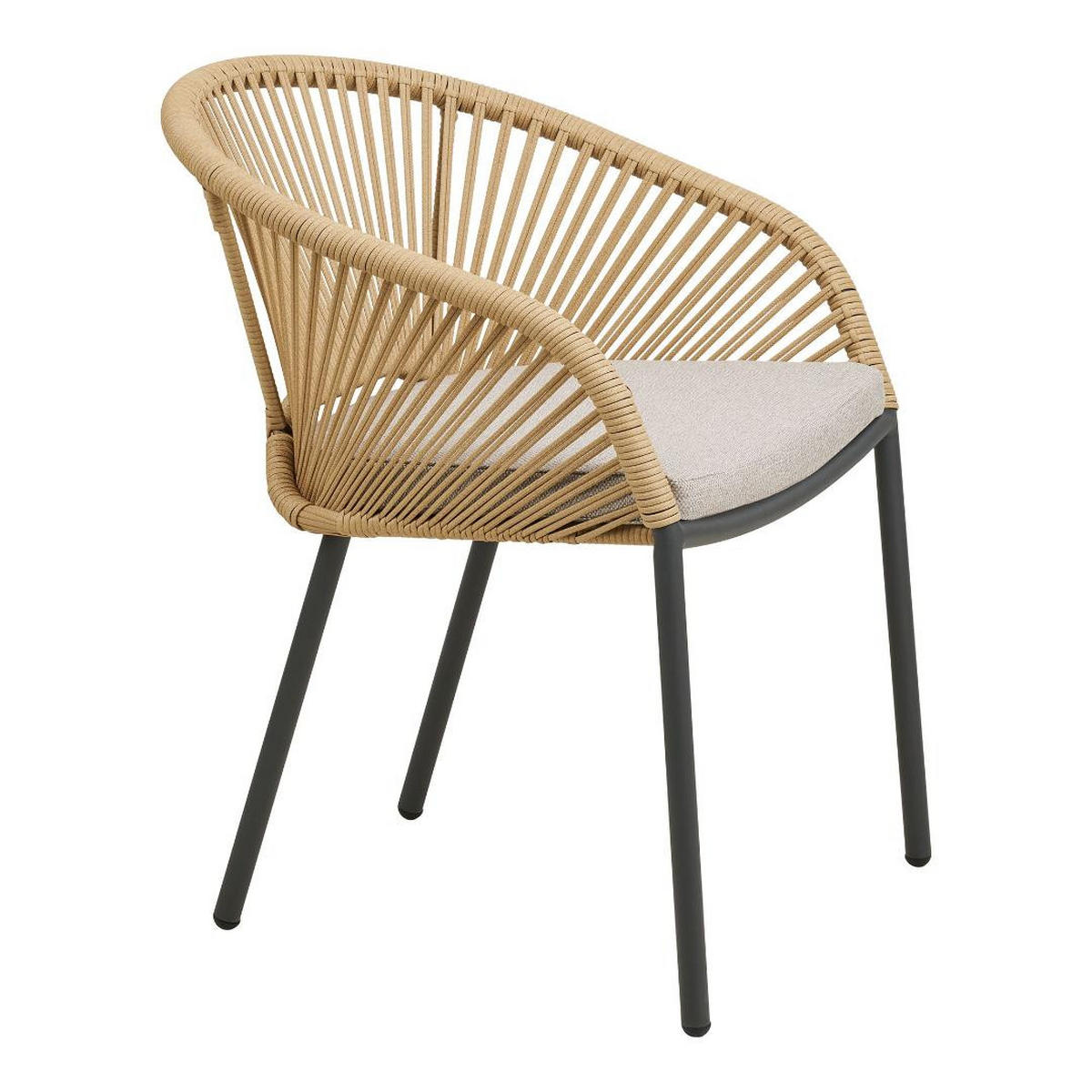 GARTENSTUHL, Noomi, Stühle Sandfarben, Metall / Polyester, 64 x 58 x 77 cm - Sandfarben, Metall (64/77/58cm) - ebuy24