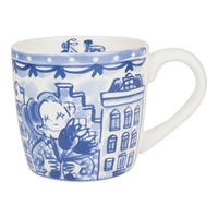 CAPPUCCINO-BECHER Kanäle & Tulpen in Blau - 500 ml - Blau, Keramik (0.5L) - Blond Amsterdam