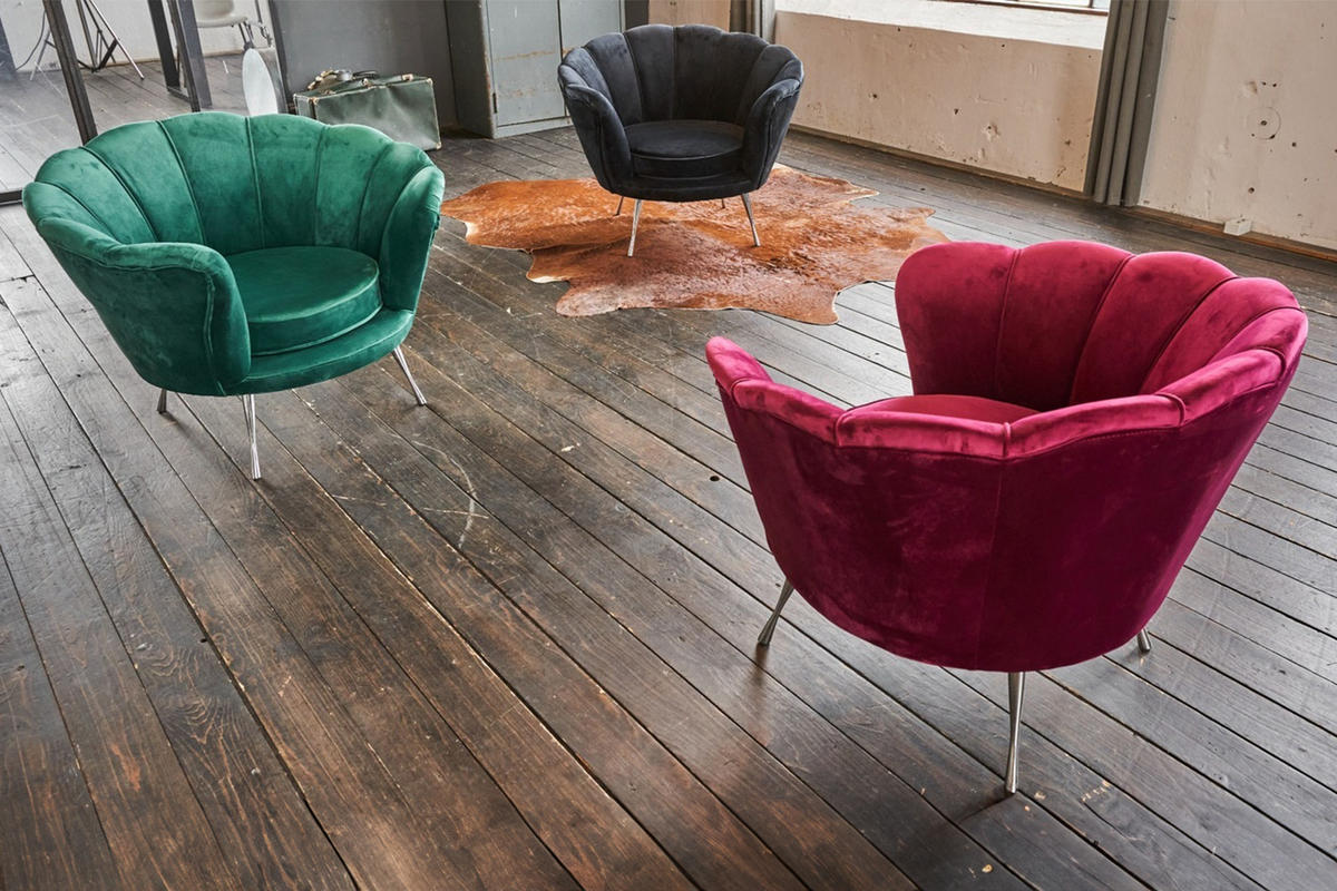 SESSEL NARLA Grün Velvet - Silberfarben/Grün, Textil (97/78/70cm) - KAWOLA