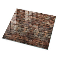 GLASPLATTE 80x60 cm – Ziegelmauer - Braun, Glas (0.4/80/60cm) - ArtPrintCave