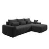 ECKSOFA L Form Rivolli Schwarz 260/179/98 cm – modernes Sofa fürs Wohnzimmer - Silberfarben/Schwarz, Textil/Metall (260/179cm) - AX Living