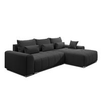 ECKSOFA L Form Rivolli Schwarz 260/179/98 cm – modernes Sofa fürs Wohnzimmer - Silberfarben/Schwarz, Textil/Metall (260/179cm) - AX Living