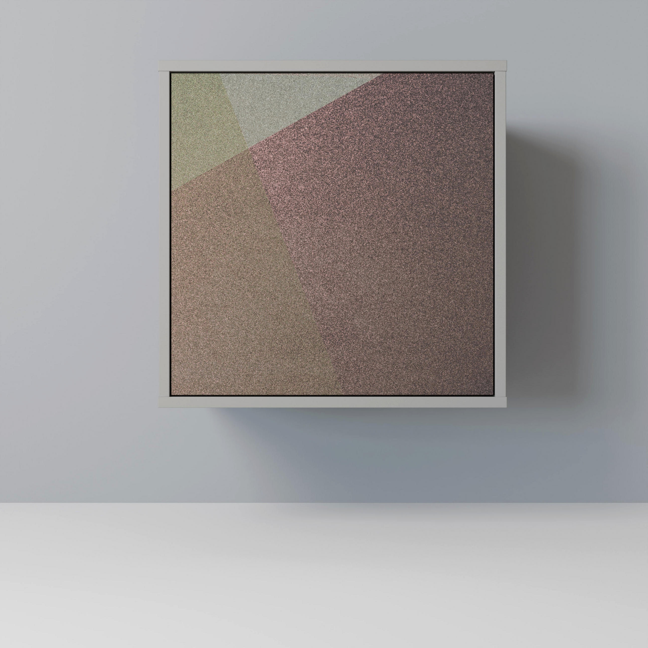 SIDEBOARD BEIGE GEOMETRY, Grau, 57,5x42x57,5 cm, Ohne Füße - Multicolor/Grau, Holzwerkstoff (57.5/57.5/42cm) - SpaceRebels
