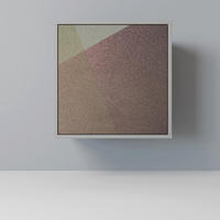 SIDEBOARD BEIGE GEOMETRY, Grau, 57,5x42x57,5 cm, Ohne Füße - Multicolor/Grau, Holzwerkstoff (57.5/57.5/42cm) - SpaceRebels