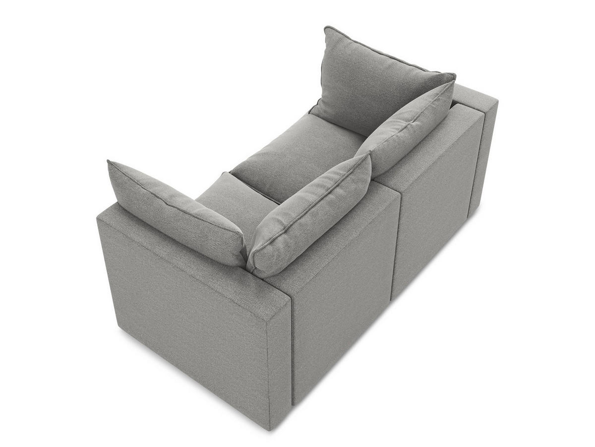 POUF Strukturstoff Blau - Pastellblau/Schwarz, Holzwerkstoff/Kunststoff (75/45/75cm) - Makamii