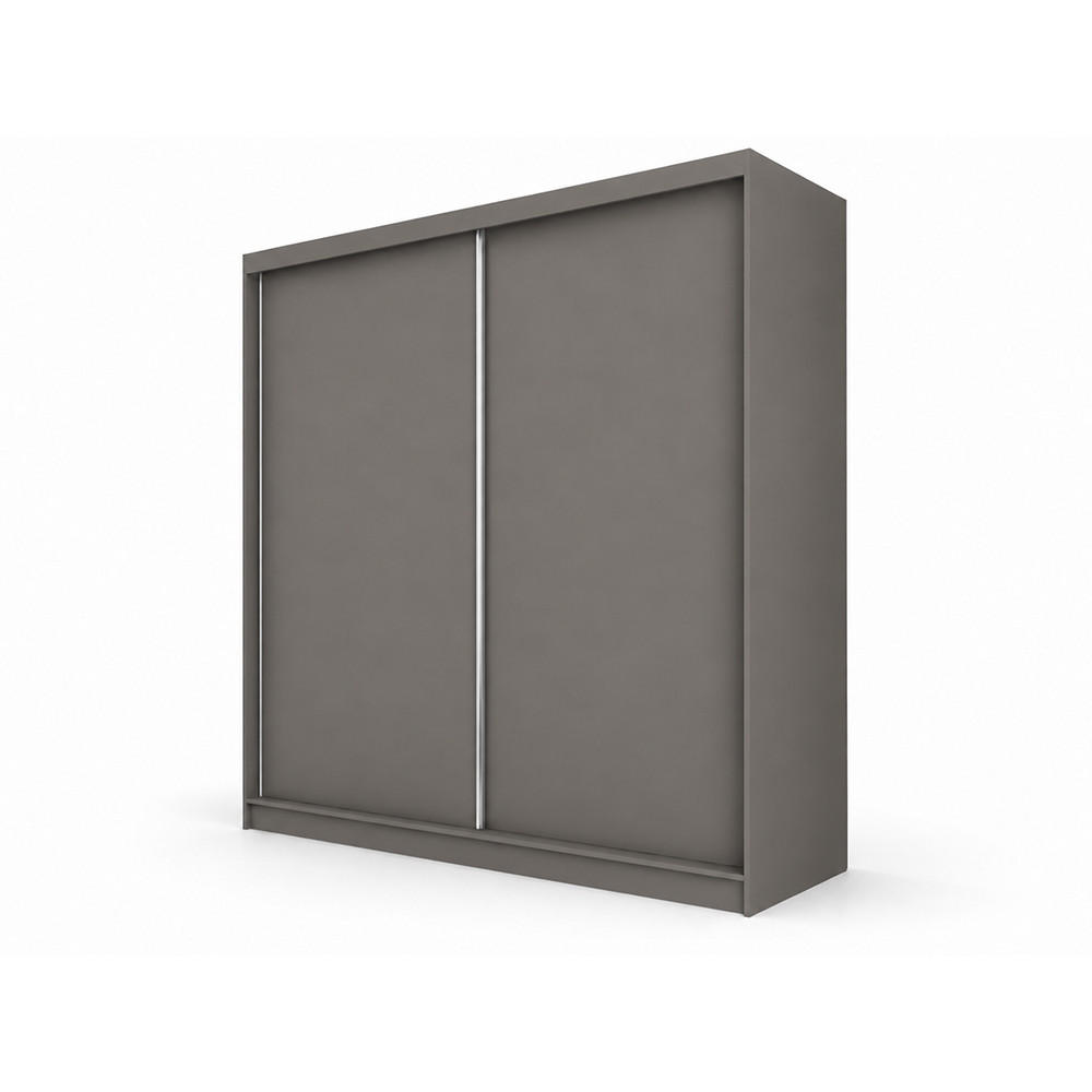 KLEIDERSCHRANK Steria 200 cm Graphit Griffe silber - Graphitfarben, Holzwerkstoff (200/216/61cm) - KS Home Concept