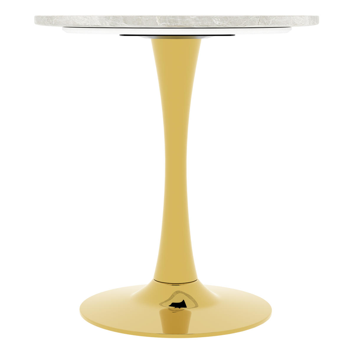 ESSTISCH Goldfarben-Weiß 70/70/72 cm - Goldfarben, Holz (70/70/72cm) - PANGIVO