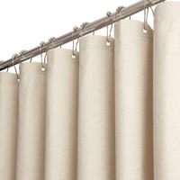 DUSCHVORHANG Polyester wasserdicht dekorativ mit Haken Kunststoff - Beige, Textil (180/180cm) - MCBOSON