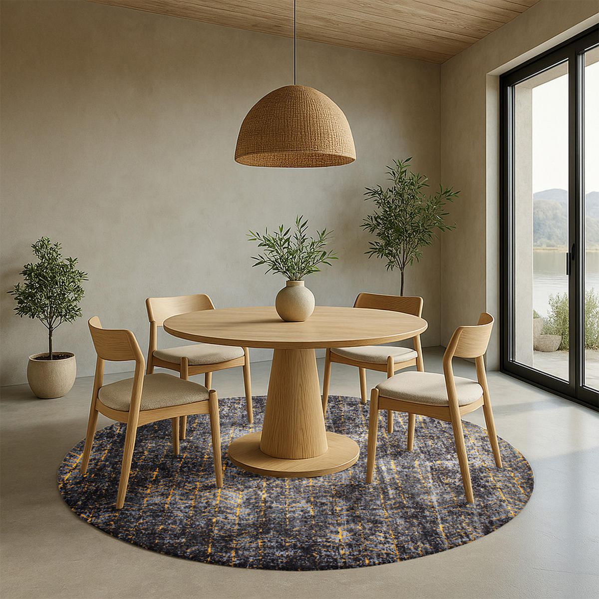 TEPPICH Broadway Glitter Mad Men Jacob's Ladder 240/240 cm - Schwarz, Naturmaterialien/Textil (240/240cm) - Louis De Poortere