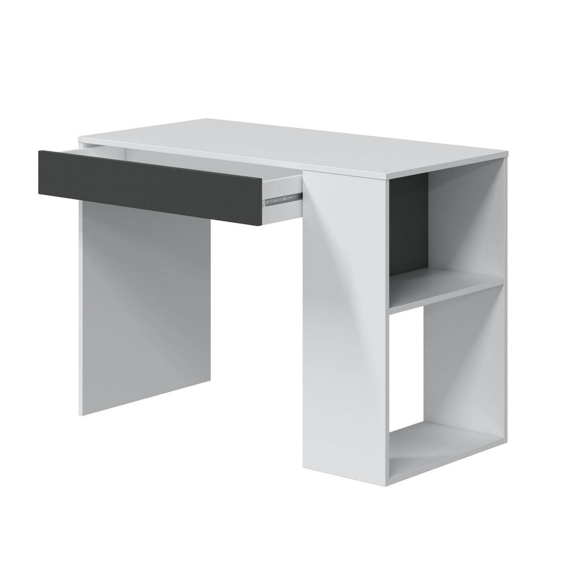 SCHREIBTISCH Weiß, Anthrazit 50/101/73 cm - Weiß, Holzwerkstoff (50/101/73cm) - DMORA