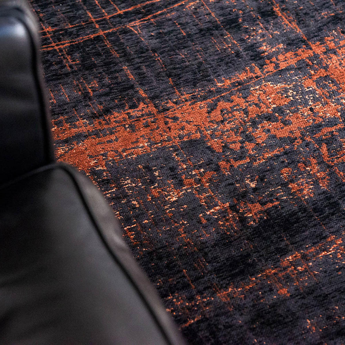 TEPPICH Soho Copper Mad Men Griff 240/240 cm - Schwarz, Textil (240/240cm) - Louis De Poortere