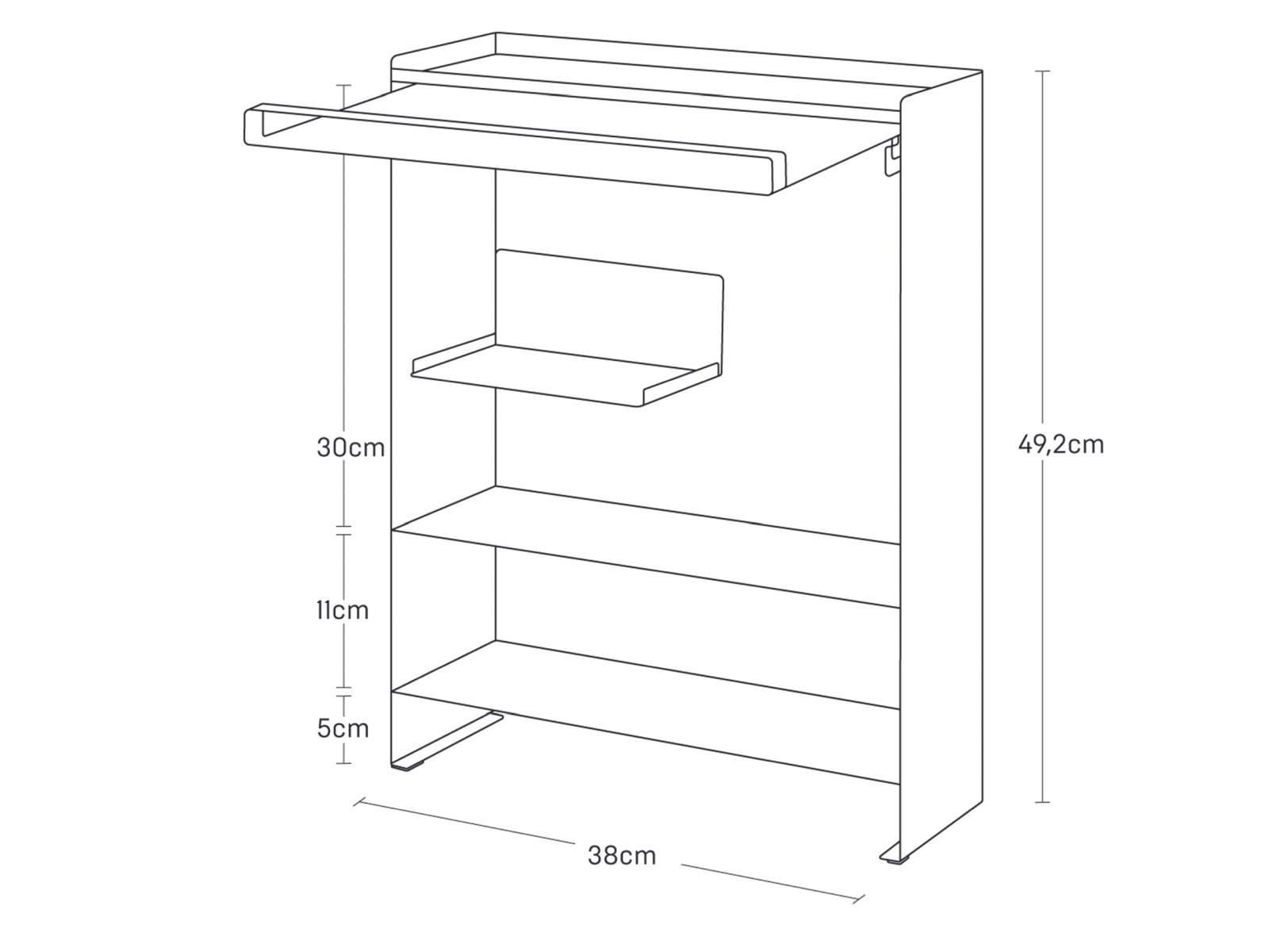 GEWÜRZREGAL Tower weiß 38/49/16 cm - Weiß, Metall (38/49/16cm) - Yamazaki