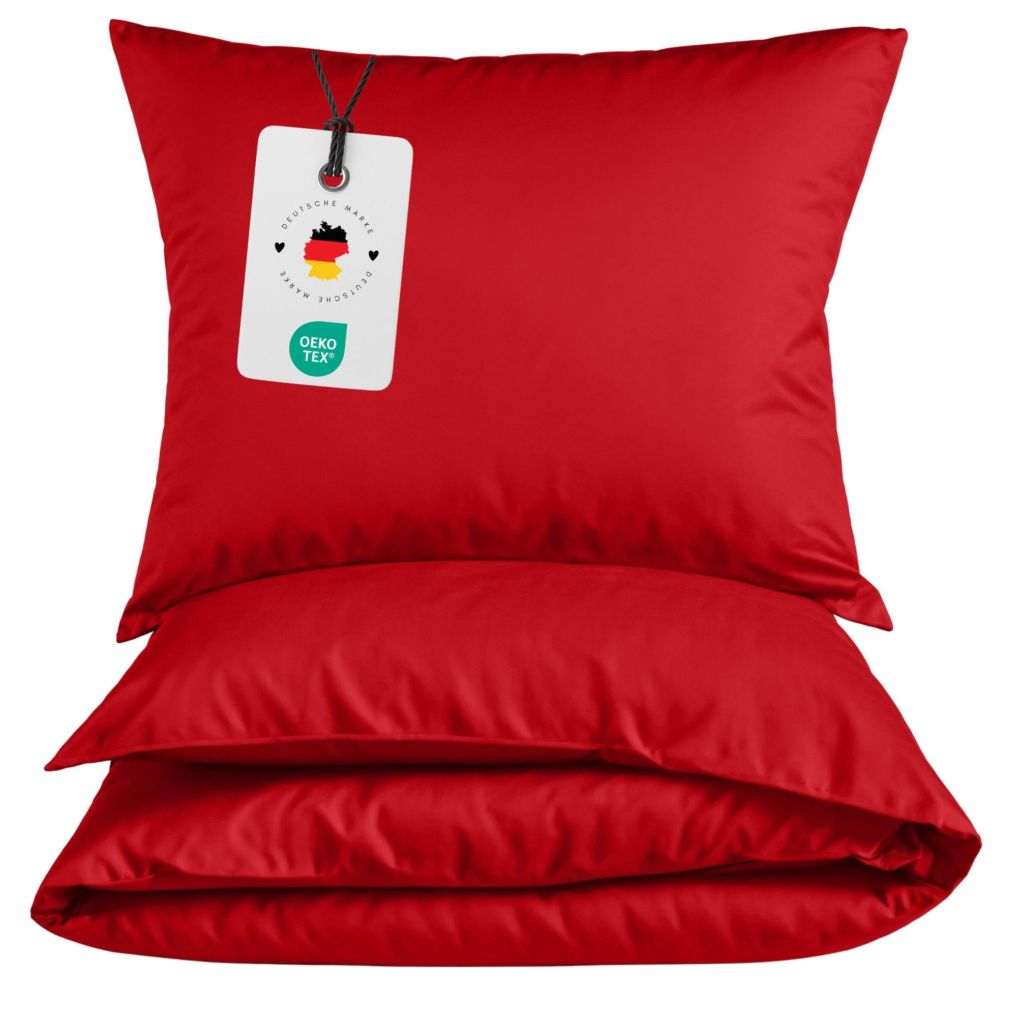 BETTWÄSCHE 135x200 Renforce Bettbezug aus 100% Baumwolle - Rot einfarbig - Rot, Textil (135/200cm) - Carpe Sonno