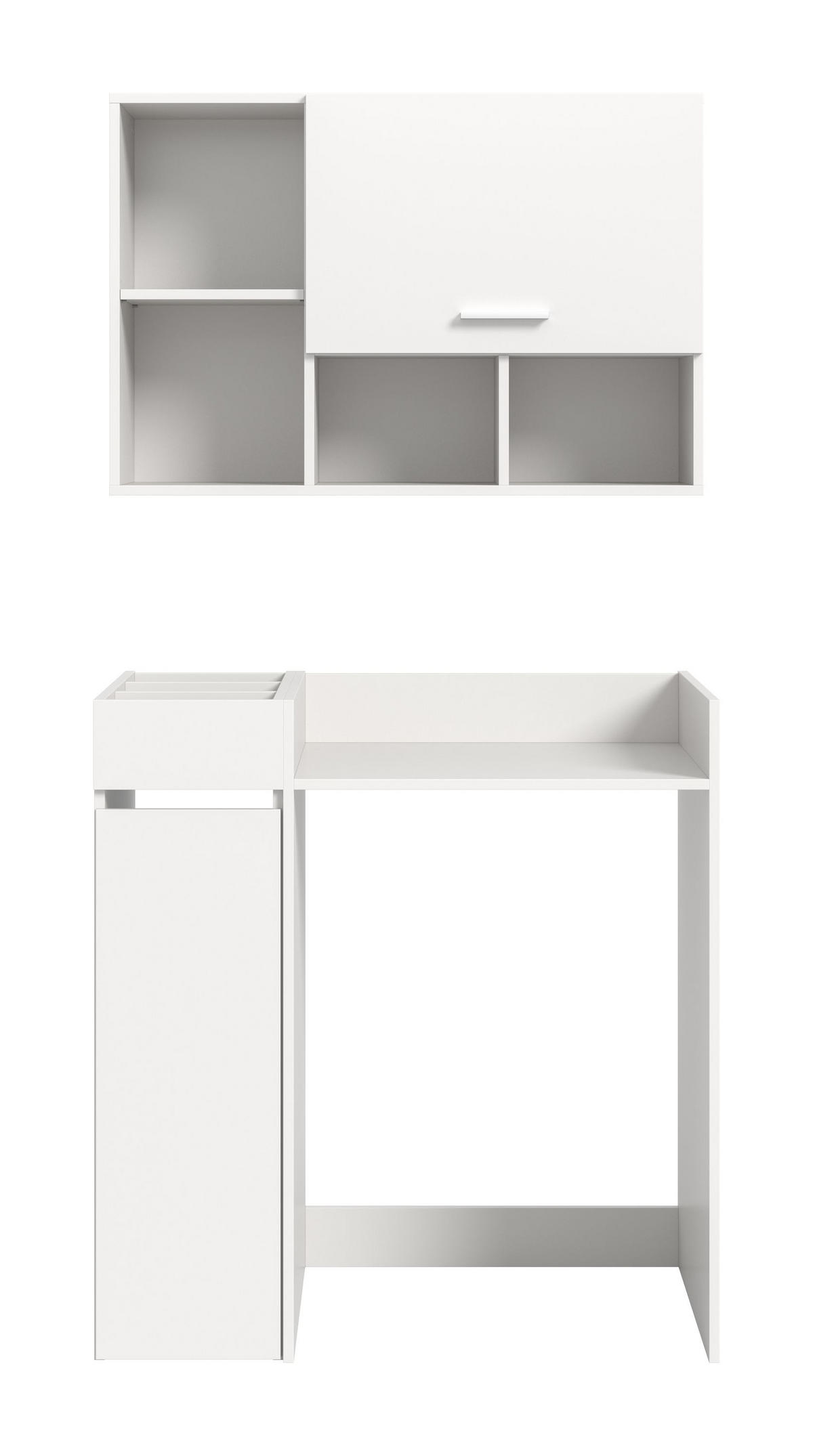 WASCHMASCHINENUMBAU 3tlg. Set Mixx Bad in weiß Nachbildung - modernes Design - B/H/T: 95x195x60 cm - Weiß, Holzwerkstoff (95/195/60cm) - Homes & Jones