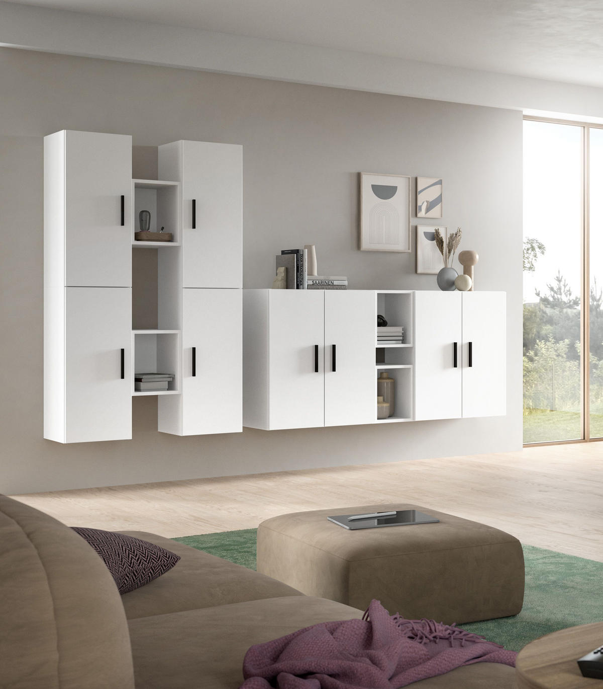 WOHNWAND The One weiß 270/34/182 cm - Weiß, Holzwerkstoff (270/182/34cm) - Xonox