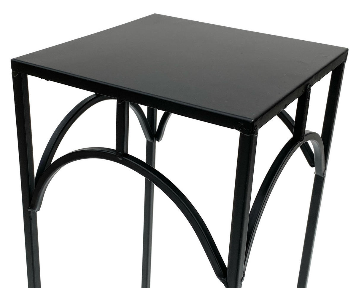 BLUMENHOCKER Metall Schwarz Eckig 50 cm 96132 S - Schwarz, Metall (18/50/18cm) - DanDiBo