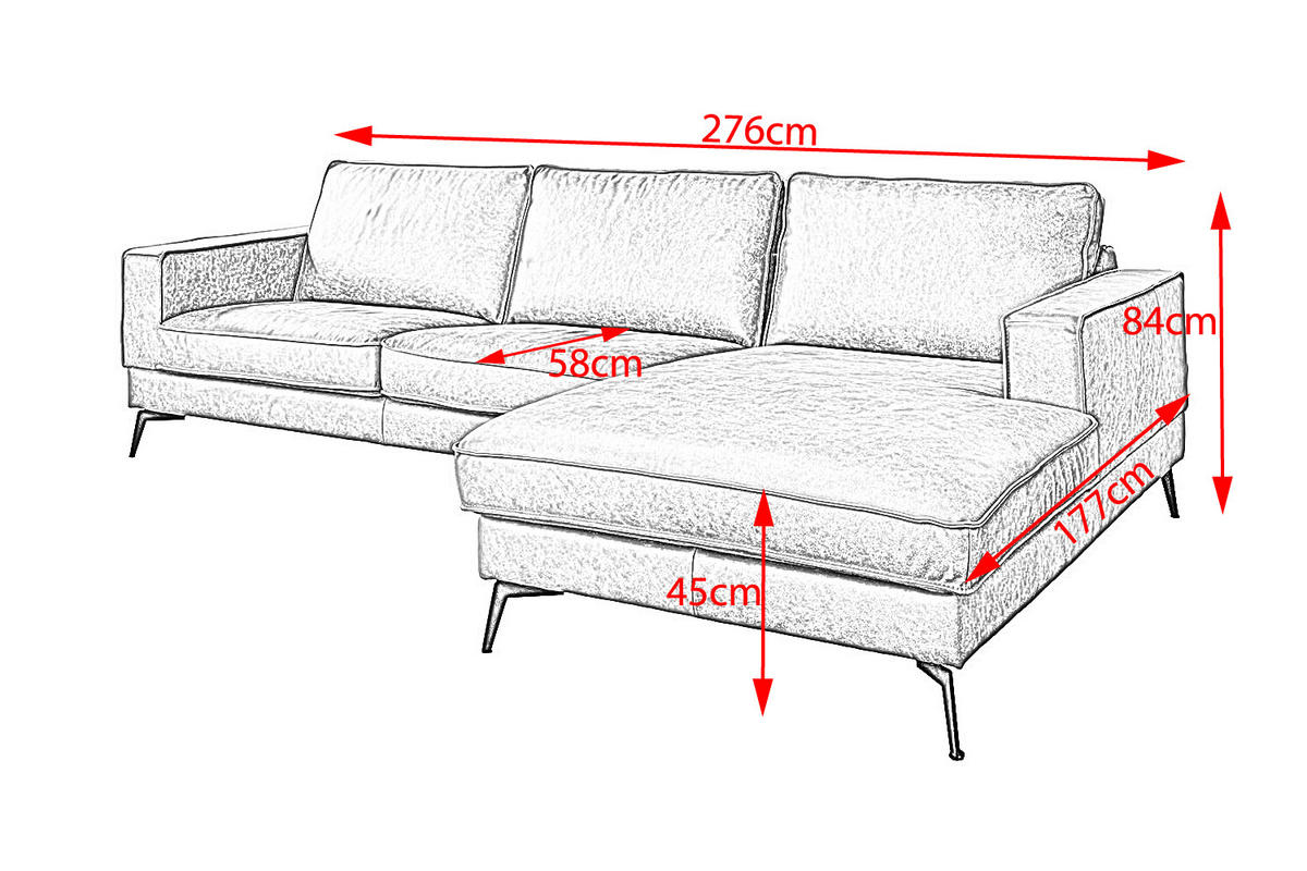 ECKSOFA BLOOM Dunkelbraun Leder - Dunkelbraun/Schwarz, Leder (276/177cm) - KAWOLA