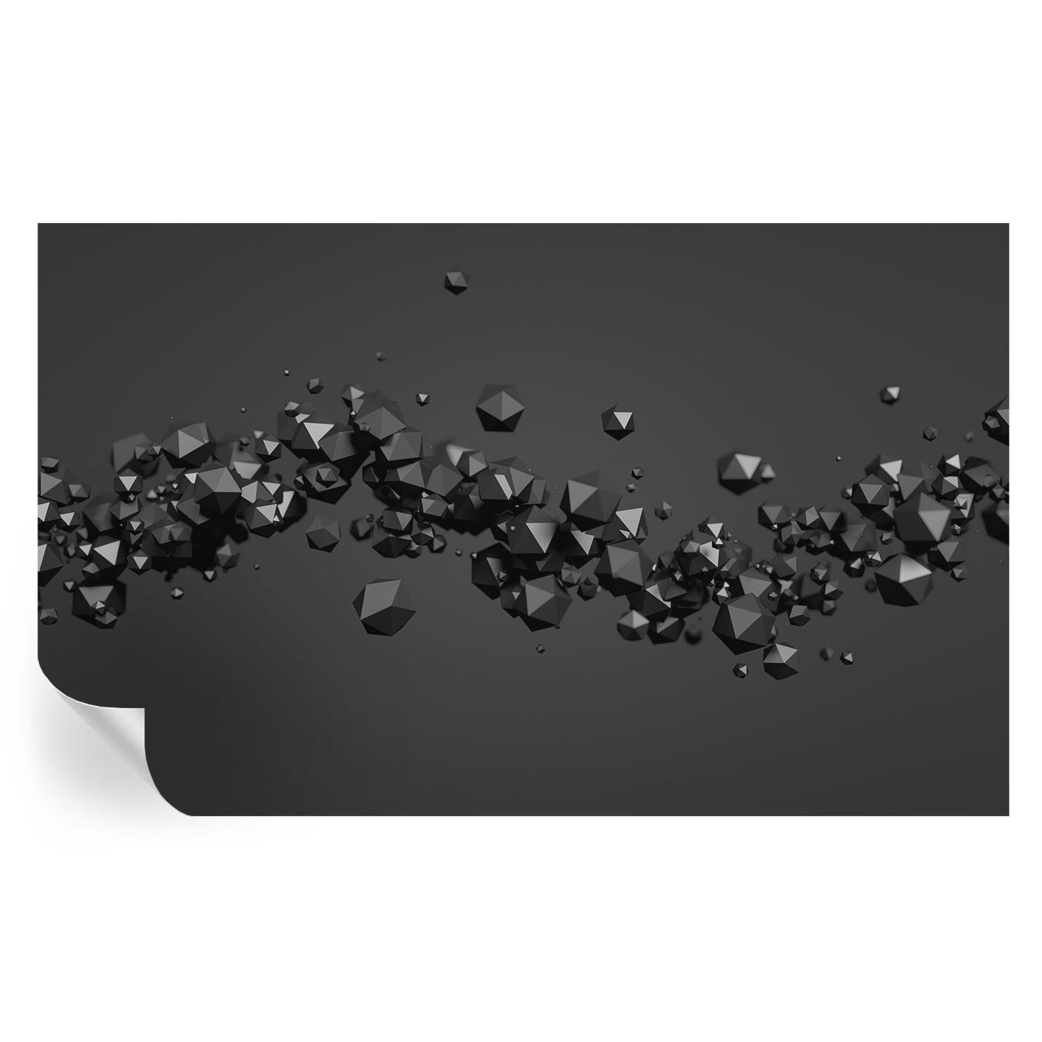 FOTOTAPETE 416x254 cm - Schwarze Klumpen - Weiß, Textil (416/254cm) - Wallfluent
