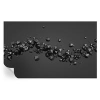 FOTOTAPETE 416x254 cm - Schwarze Klumpen - Weiß, Textil (416/254cm) - Wallfluent