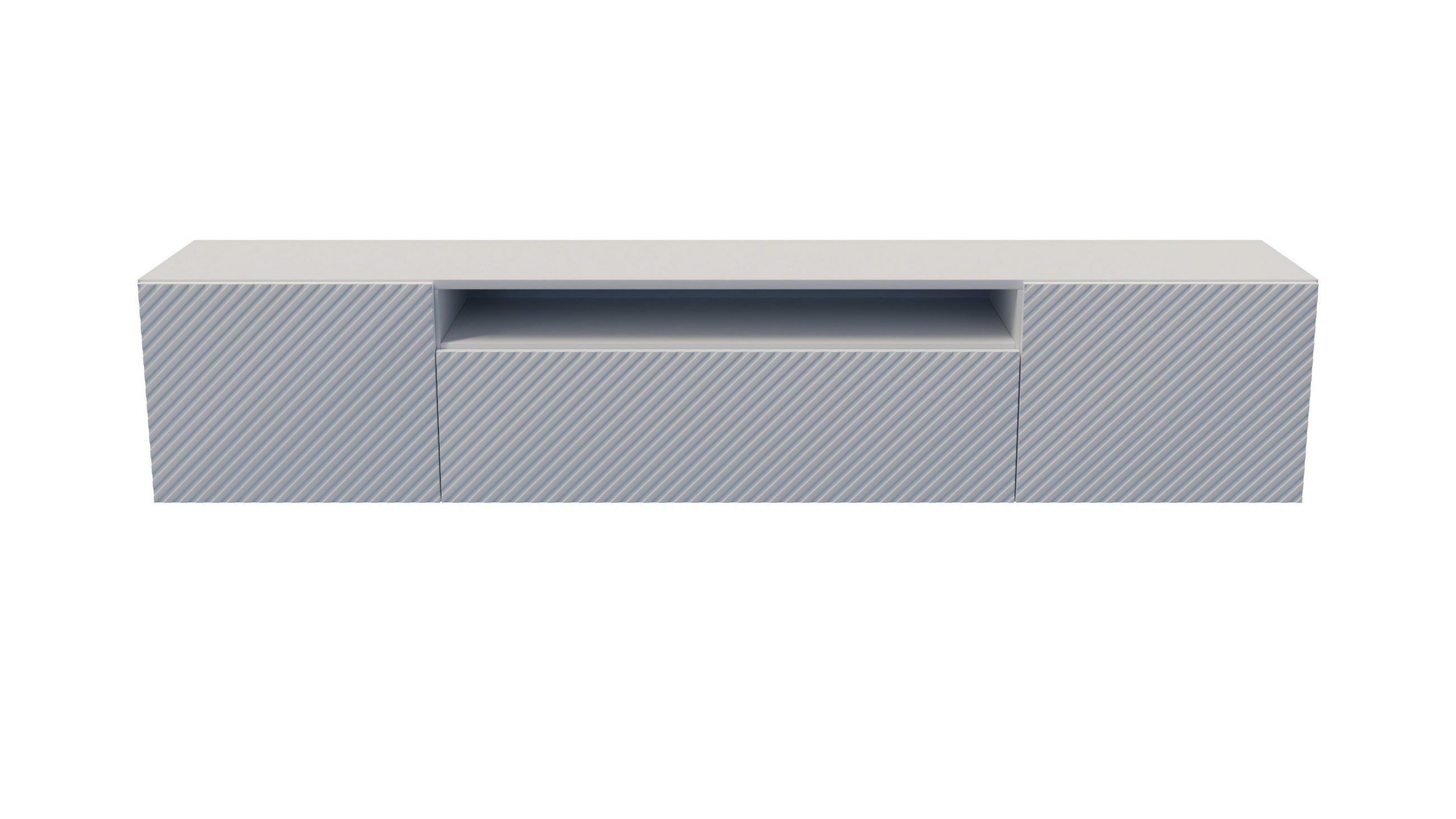 LOWBOARD CAVA 200/41/40 cm, Hängender TV-Schrank Weiß - Weiß, Holzwerkstoff (200/41/40cm) - MASSENO