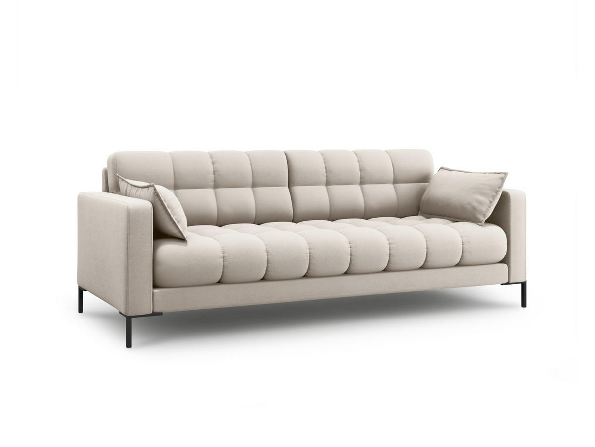 SOFA Mamaia aus strukturiertem Stoff beige 3 Sitzplätze - Beige, Textil (92/75/177cm) - Micadoni