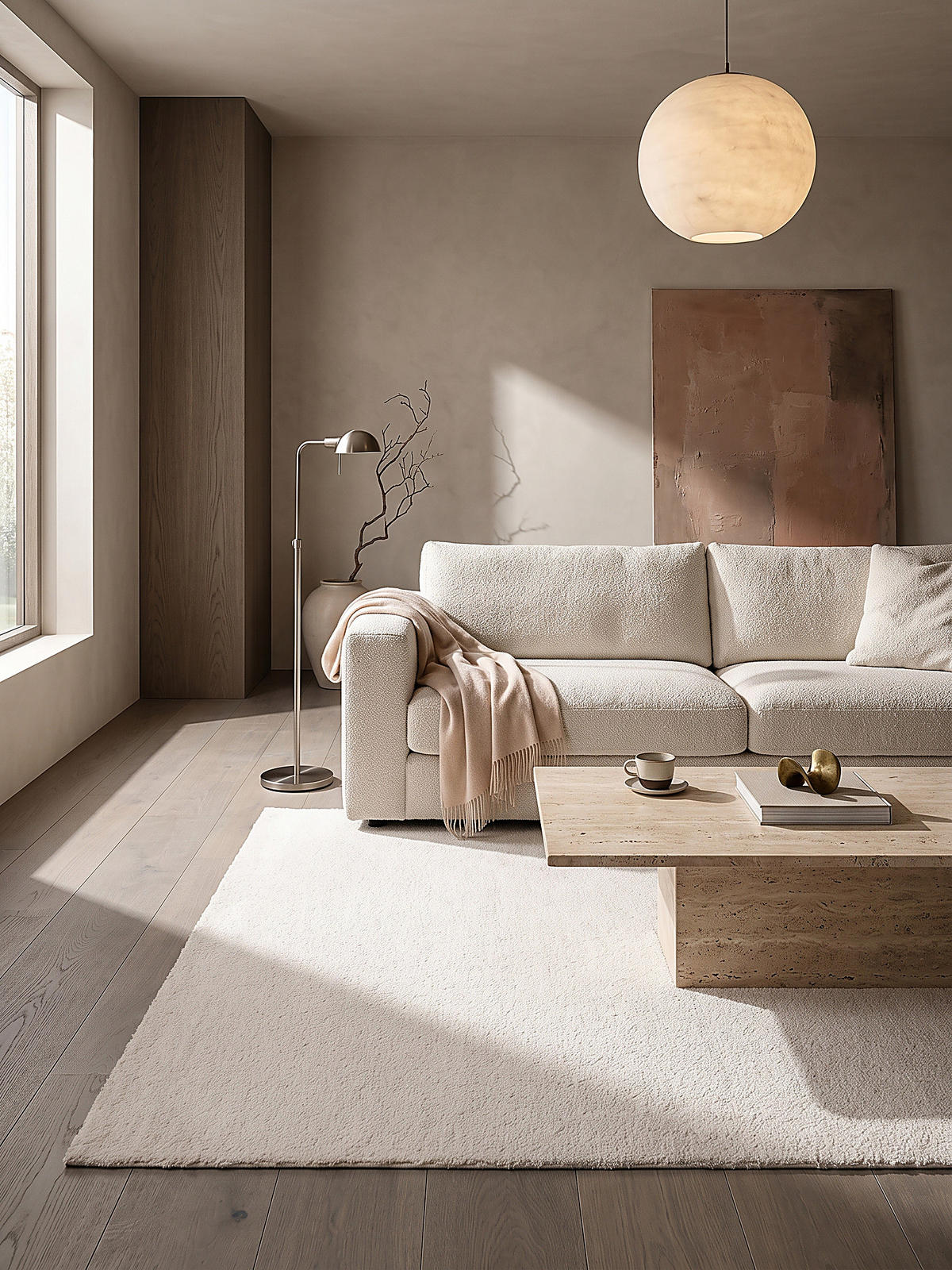 HOCHFLORTEPPICH Antirutsch Uni ALDAN Polyester Creme 160 x 220 cm - Beige, Textil (160/220cm) - KADIMA DESIGN