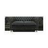 SOFA Schwarz Polyester 180x90x80 cm Chesterfield - Schwarz, Leder/Textil (90/80/180cm) - JVmoebel