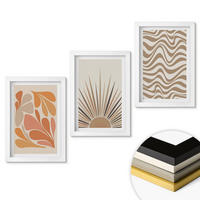 WANDBILDER 3er-Set - 20x30 cm Weißer Rahmen - Sonnen-Boho-Pastelltönen - Weiß, Kunststoff (20/30cm) - ArtPrintCave